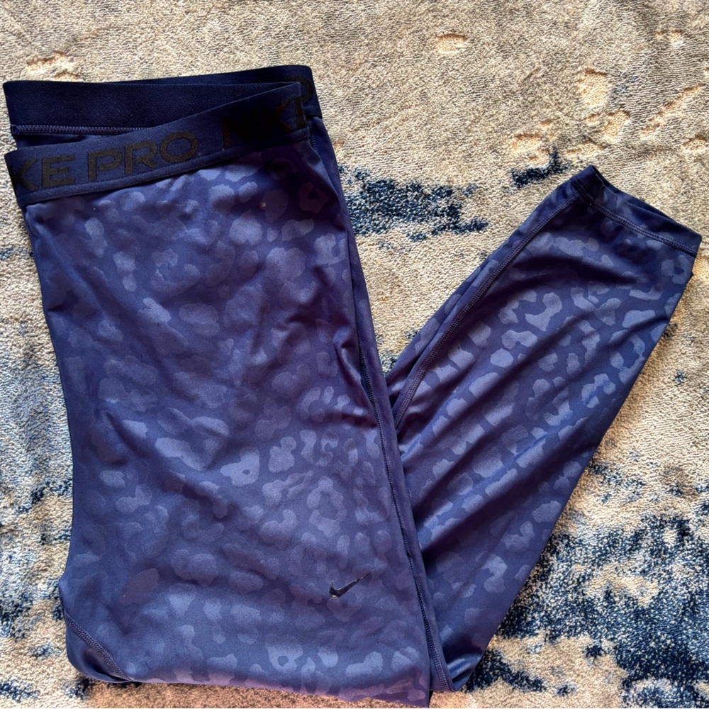 Nike Pro Camo Blue Leggings